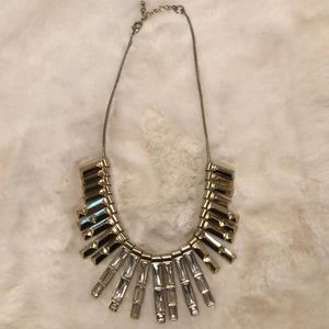 Crystal and Gold Rocker Necklace